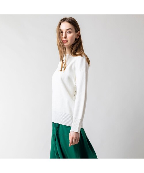 「LACOSTE」 長袖ニット 38 ホワイト レディースの画像