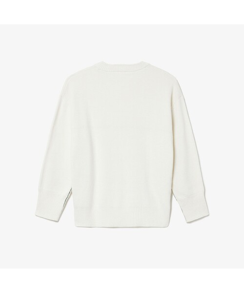 「LACOSTE」 長袖ニット 38 ホワイト レディースの画像