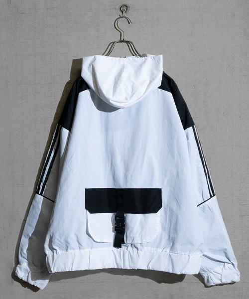 「JOHN'S CLOSET」 ナイロンブルゾン MEDIUM ブラック×ホワイト メンズ_画像4