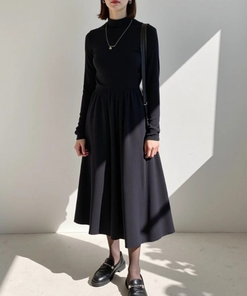 「cammie」 ニットワンピース F ブラック レディース_画像2