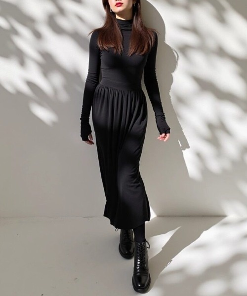 「cammie」 ニットワンピース F ブラック レディース_画像4