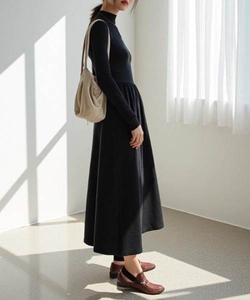 「cammie」 ニットワンピース F ブラック レディース_画像6