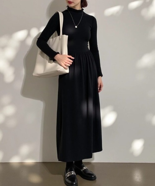 「cammie」 ニットワンピース F ブラック レディース_画像9