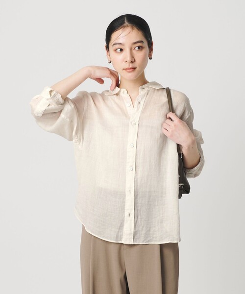 BEAUTY&YOUTH 麻レギュラーシャツ BEAUTY＆YOUTH UNITED ARROWS ブラウス シャツ 麻 レギュラーカラー