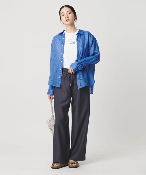 BEAUTY&amp;YOUTH 麻レギュラーシャツ BEAUTY＆YOUTH UNITED ARROWS ブラウス シャツ 麻 レギュラーカラー