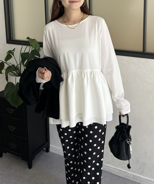 「prose verse」 長袖カットソー MEDIUM オフホワイト レディース_画像4