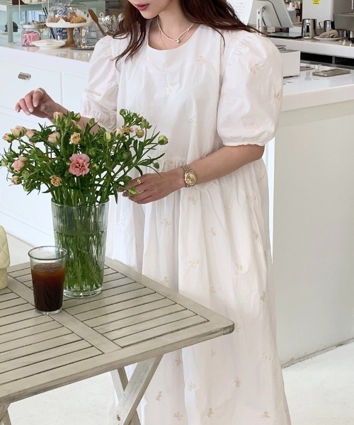 FREE STYLISTS ワンピース 半袖 YUGA_YGMC Korean style ribbon