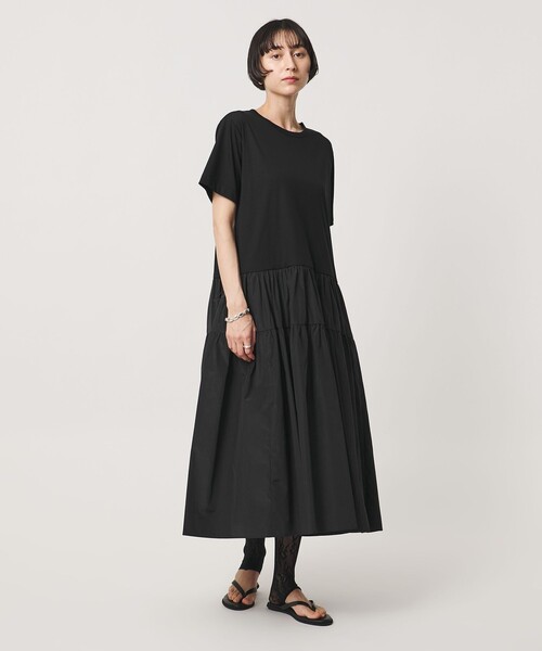 美品 ユナイテッドアローズ TOKYO 2,8万円 コンビワンピース ブラック UNITED ARROWS（ユナイテッドアローズ） ワンピース カット コンビ