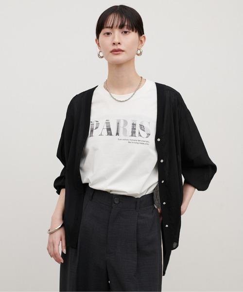 LARUTA（ラルータ） カーディガン 「LARUTA」強撚シアーシャツカーデ