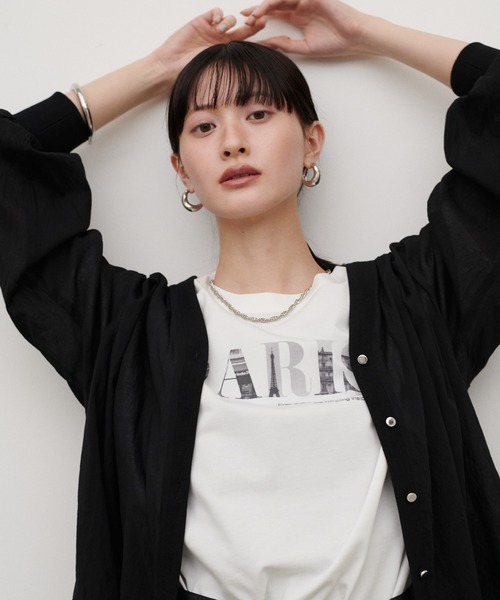 LARUTA（ラルータ） カーディガン 「LARUTA」強撚シアーシャツカーデ