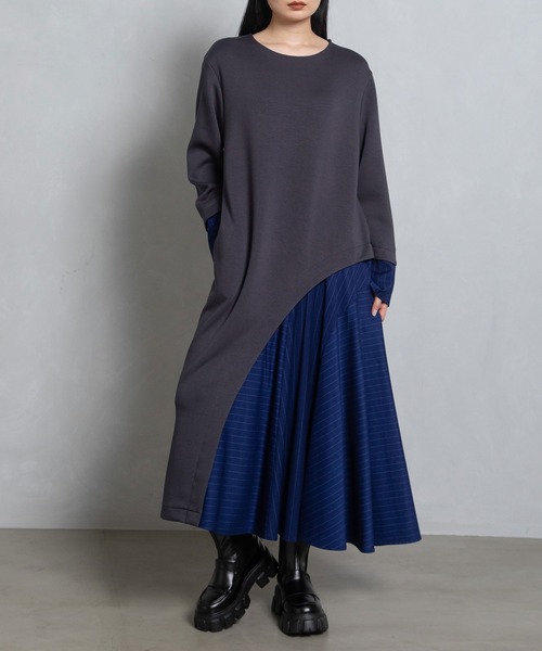「MARECHAL TERRE」 長袖ワンピース MEDIUM チャコールグレー レディース