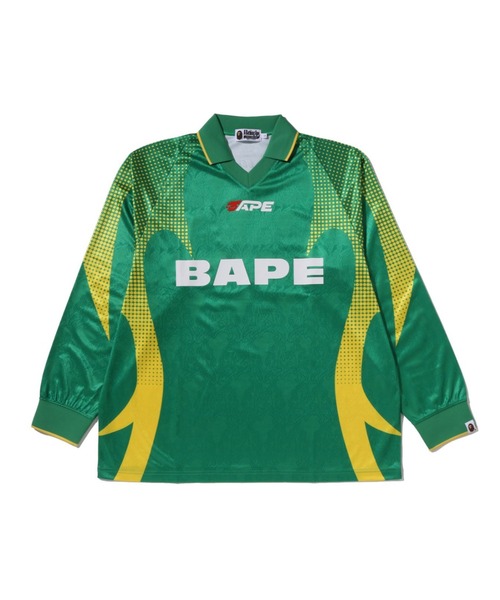 tシャツ APE FLAME MONOGRAM JACQUARD LOGO RELAXED FIT FOOTBALL JERSEY メンズの画像