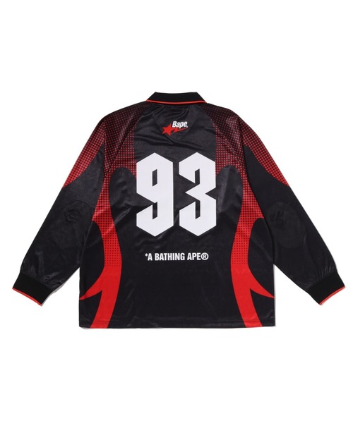 tシャツ APE FLAME MONOGRAM JACQUARD LOGO RELAXED FIT FOOTBALL JERSEY メンズの画像