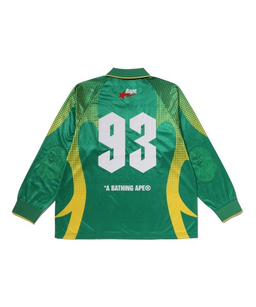 tシャツ APE FLAME MONOGRAM JACQUARD LOGO RELAXED FIT FOOTBALL JERSEY メンズの画像
