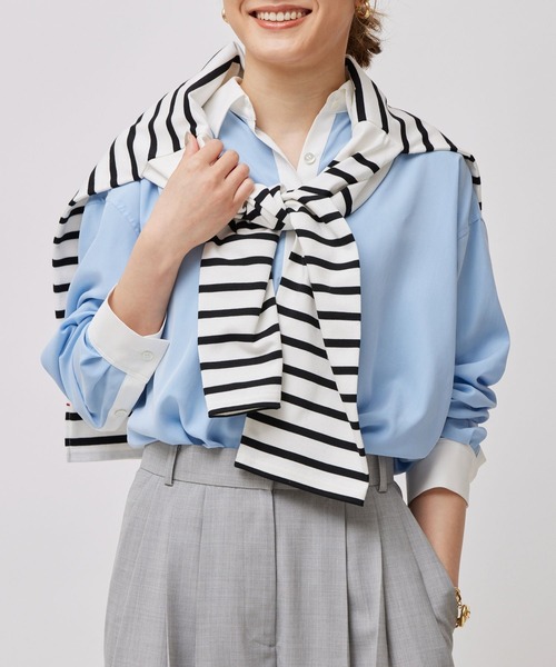 「BABYLONE」 長袖シャツ フリー ライトブルー レディース_画像9
