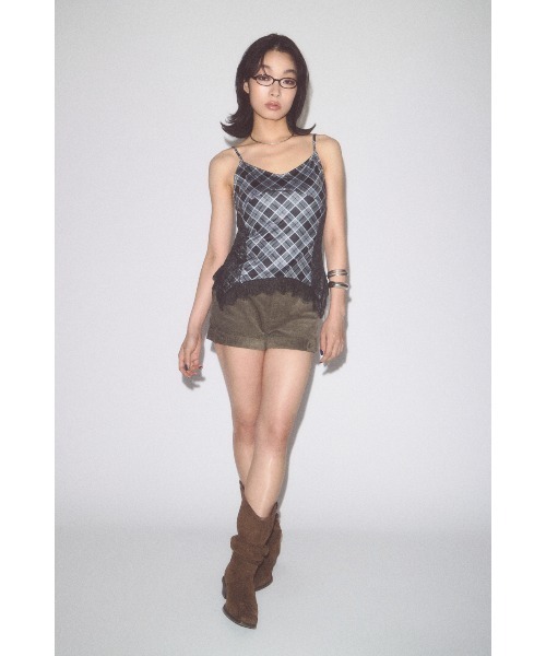 LAGUA GEM（ラグアジェム） キャミソール CHECK LACE CAMI トップス 