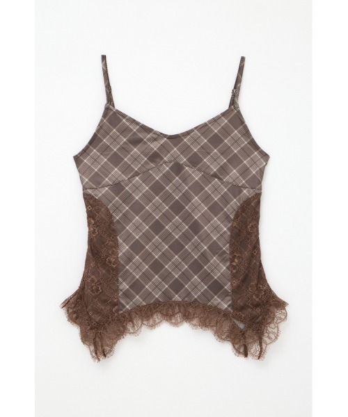 LAGUA GEM（ラグアジェム） キャミソール CHECK LACE CAMI トップス 