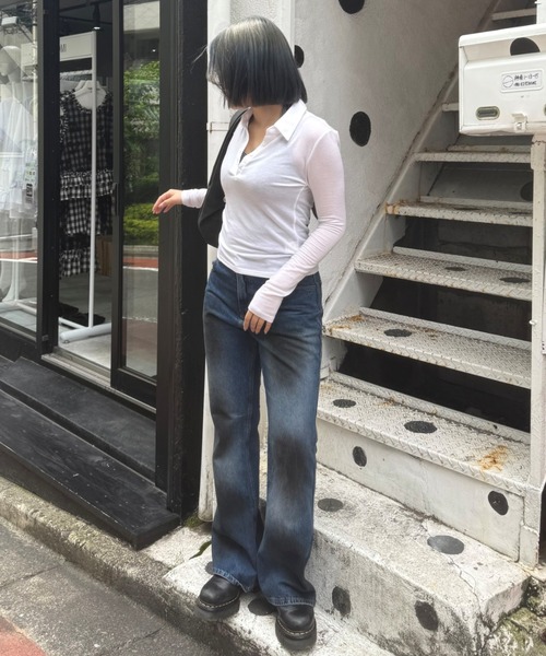 Chikashitsu+ フレア デニム パンツ ワイド Chikashitsu+ 
