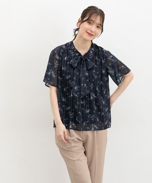 Honeys（ハニーズ） ブラウス シャツ 夏 半袖 「接触冷感」ひんやり