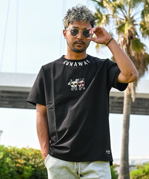 アダムスジャグラー半袖Tシャツ adamsJUGGLER（アダムスジャグラー） 半袖Tシャツ M ブラック メンズ