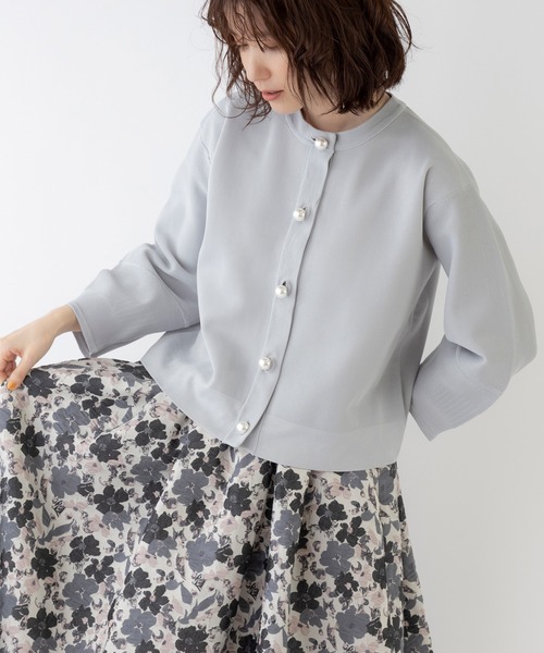 「Sono」 ニットカーディガン 1 ネイビー レディース_画像2