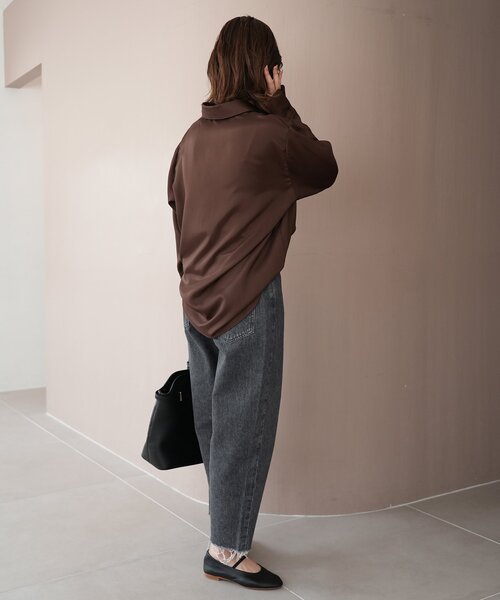 「NEEDBY heritage」 デニムパンツ 23 ブラック レディース_画像3