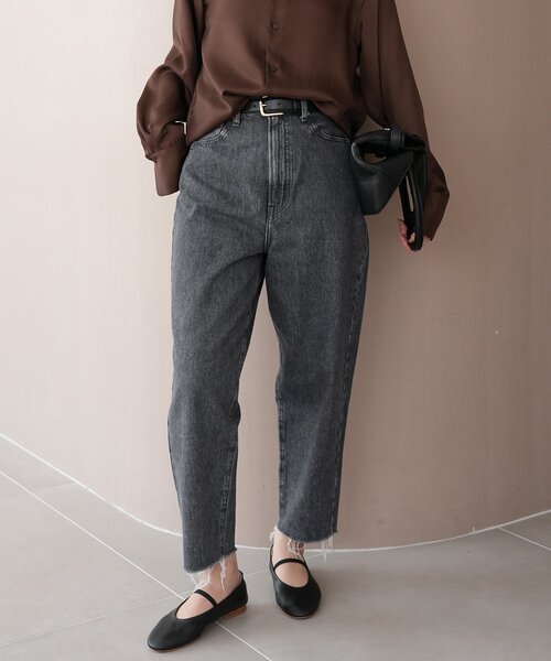 「NEEDBY heritage」 デニムパンツ 23 ブラック レディース_画像5