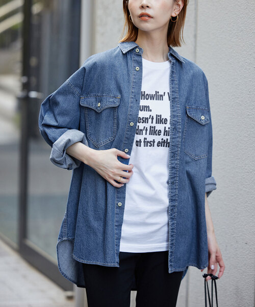 SLOBE IENA（スローブイエナ） 長袖シャツ FREE サックスブルー