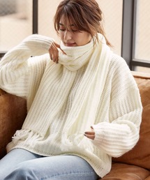 KOBE LETTUCE（神戸レタス） ニット セーター マフラー付きモヘア