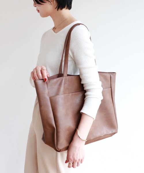 andme（アンドミー） トートバッグ 合成皮革A4トートバッグ レディース