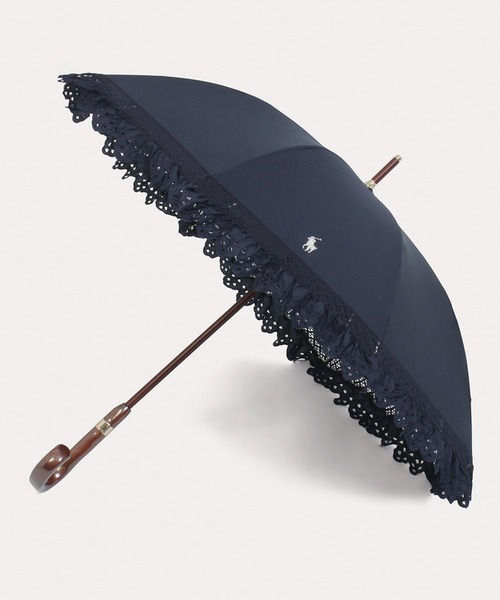 フォロー割　POLO　ポロラルフローレン　エンブフリル　長傘　晴雨兼用 POLO RALPH LAUREN（ポロ・ラルフローレン） 傘 遮光 晴雨兼用日傘 長