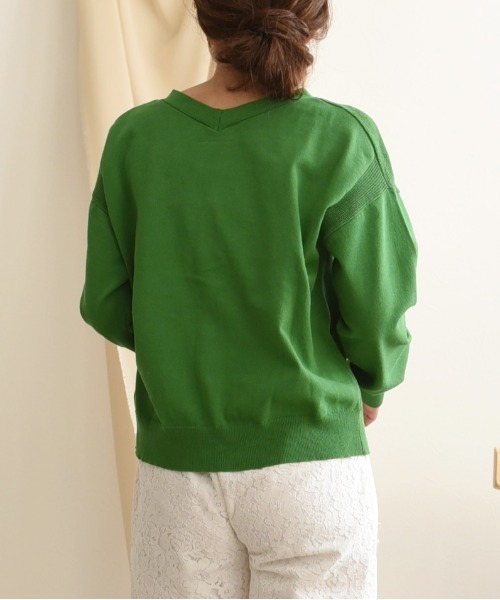 real riche♡上品 パール ニットカーディガン palm RICHE（ポームリシュ） カーディガン パール付きニットカーデ
