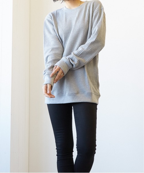 tシャツ 「オーバーサイズ」ワッフルロンT レディース メンズ