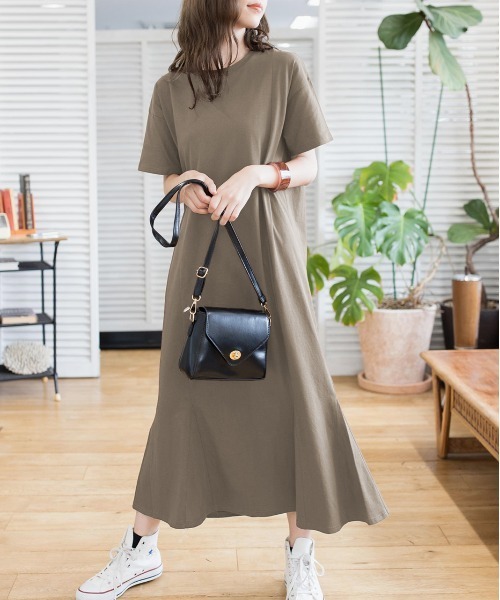 outil ウティ 日本製 コットン ロング ワンピース ad thie（アドティエ） ワンピース マーメイド ロング ワンピース