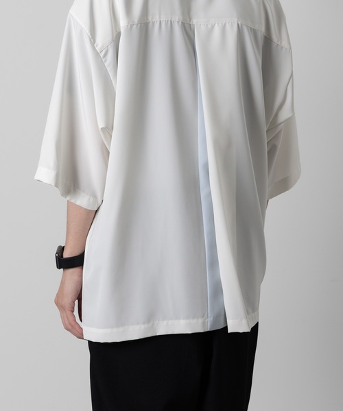 ATO（アトウ） シャツ OPEN COLLAR SHIRTS WITH PLEATS メンズ