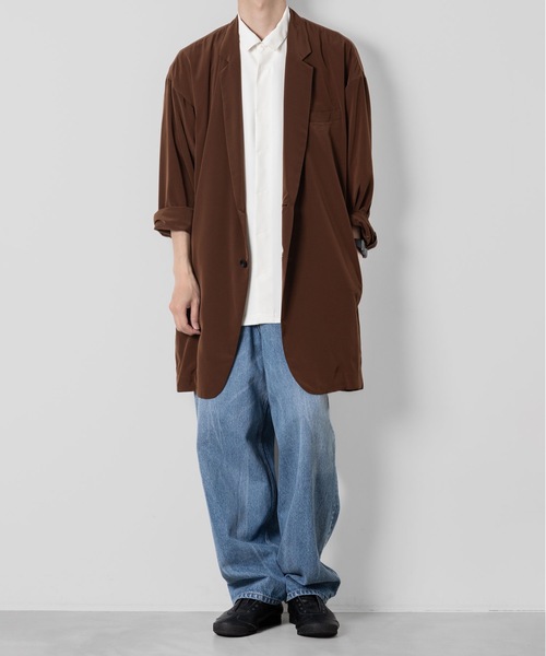 ATO（アトウ） シャツ OPEN COLLAR SHIRTS WITH PLEATS メンズ