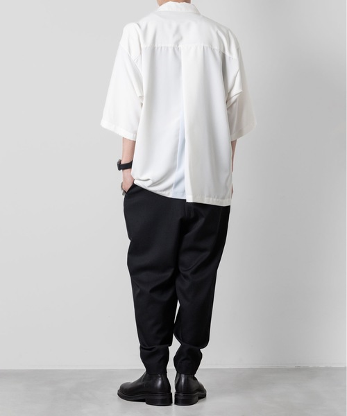 ATO（アトウ） シャツ OPEN COLLAR SHIRTS WITH PLEATS メンズ