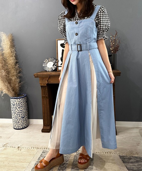 ワンピース デニム切替ロングワンピース : ZOZOTOWN Yahoo!店 - 通販