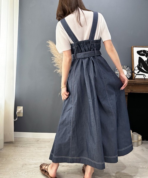 ワンピース デニム切替ロングワンピース : ZOZOTOWN Yahoo!店 - 通販