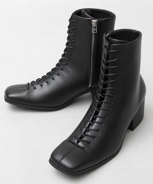 glabella（グラベラ） ブーツ ハイヒール スクエアトゥ センターシーム