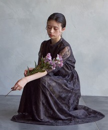 AIMER ドレス 「WEB限定」プチハイネック5分袖レースパーティー