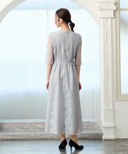 AIMER（エメ） ドレス 「WEB限定」プチハイネック5分袖レース