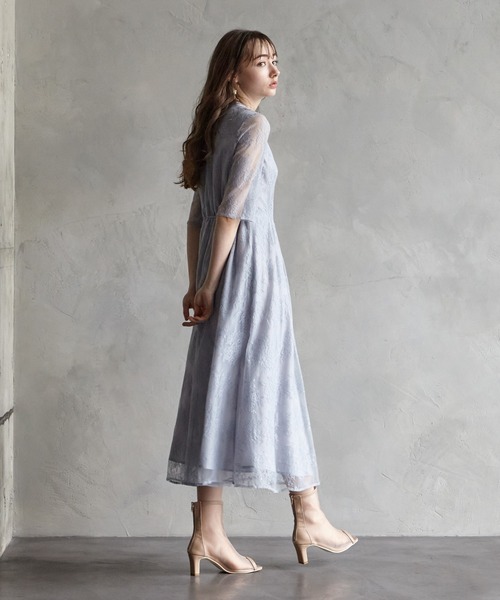 極美品✨【aimer】袖レース 5分丈 フレアスリーブ パンツドレス 極美品✨【aimer】袖レース 5分丈 フレアスリーブ パンツドレス