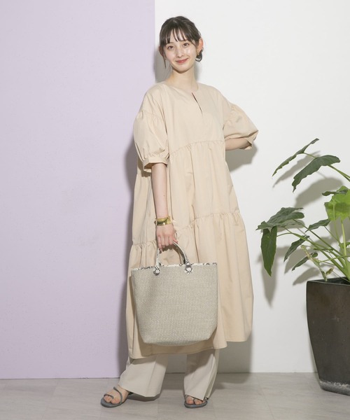 UR Lab.（アーバンリサーチラボ） 半袖ワンピース FREE ベージュ WOMEN