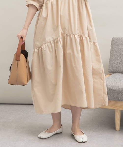 UR Lab.（アーバンリサーチラボ） 半袖ワンピース FREE ベージュ WOMEN