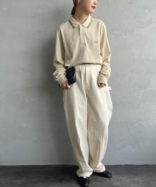 フレッドペリー長袖ポロシャツ ベージュ系 FRED PERRY 「FRED PERRY」 長袖ポロシャツ L ベージュ系その他