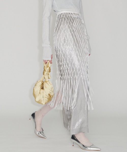 スカート Macrame knitting wrap skirt / マクラメ編みラップ