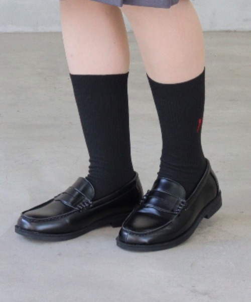 プッチー サントーニ　スエードロングノーズローファー　6 ブラック プッチー様専用 サントーニ スエードロングノーズコインローファー 6