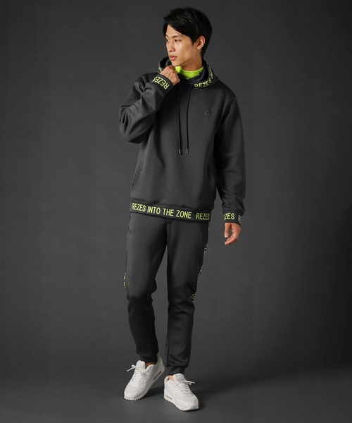 REZES パーカー ストレッチポンチ長袖プルオーバーパーカー メンズ