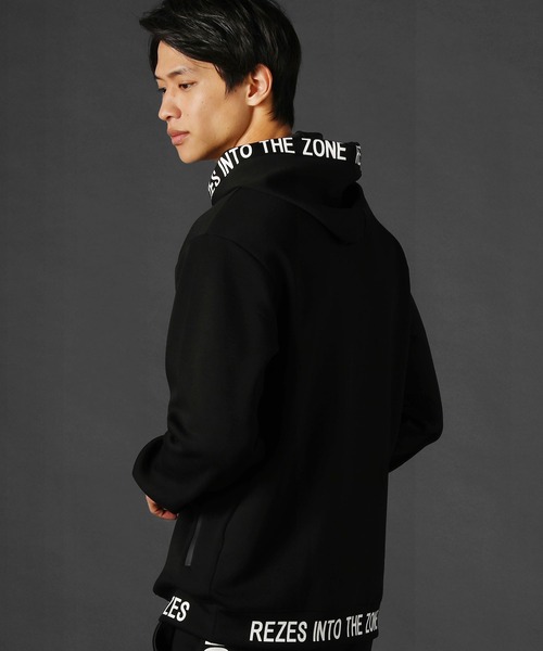REZES パーカー ストレッチポンチ長袖プルオーバーパーカー メンズ